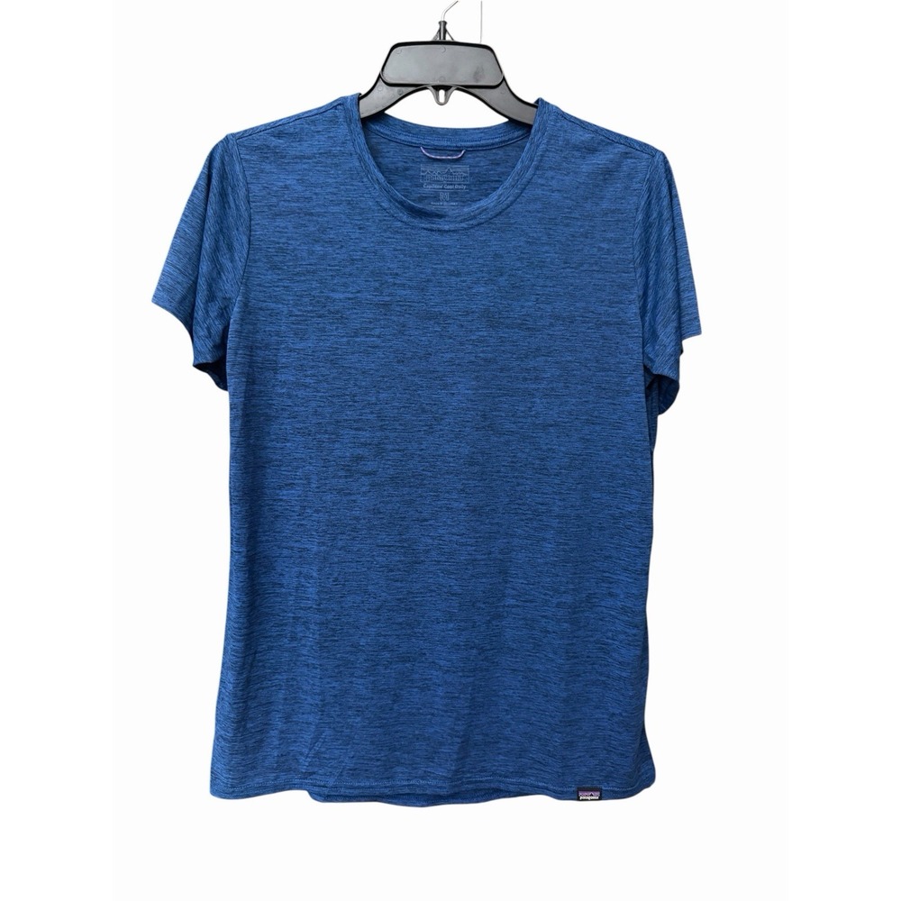 PATAGONIA Shirt Womens Medium Capilene Cool Daily Blue Heather Hiking EEE10-3